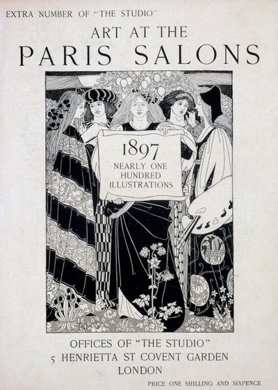 Cover for Art at the Paris Salons, extra number of The Studio magazine, 1897 by English School
