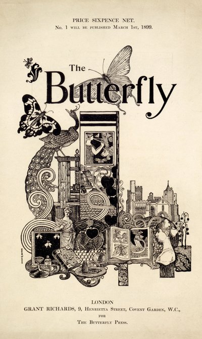 Cover of The Butterfly Magazine, published March 1 1899 by English School