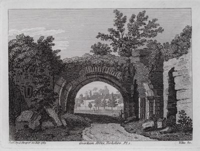 Coverham Abbey, Yorkshire by English School