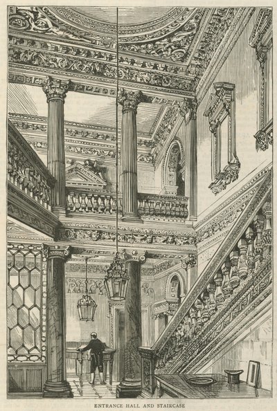 Cowfields, 30 Old Burlington Street: Entrance Hall and Staircase by English School