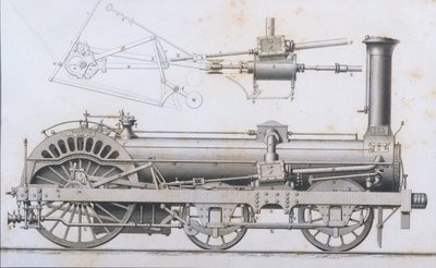 Cramptons Railway Locomotive Steam Engine from Cyclopaedia of Useful Arts & Manufactures, edited by Charles Tomlinson, c.1880s by English School