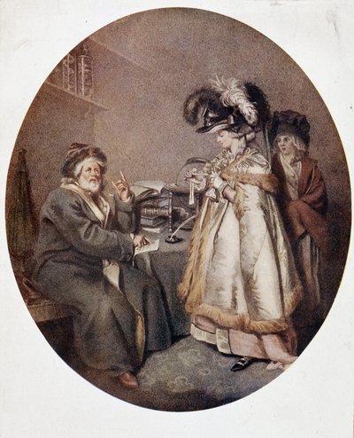 Credulous Woman and Astrologer, English Image, 18th Century by English School
