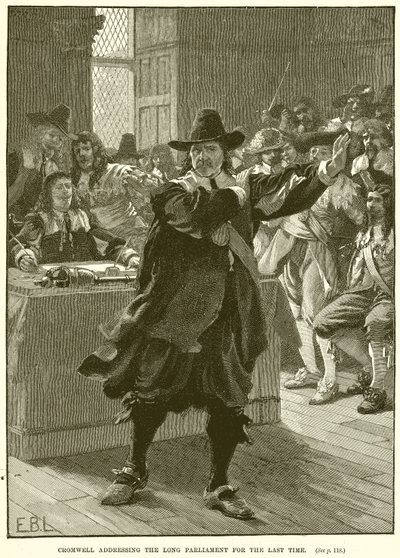 Cromwell addressing the Long Parliament for the last time by English School