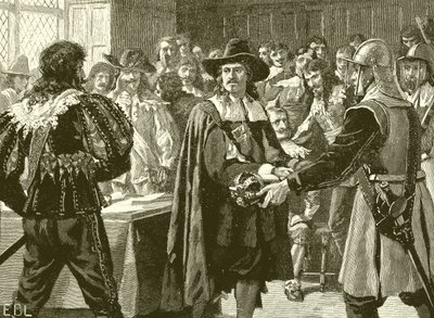 Cromwell dissolving the Long Parliament by English School