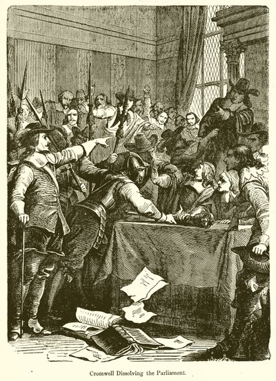 Cromwell Dissolving the Parliament by English School