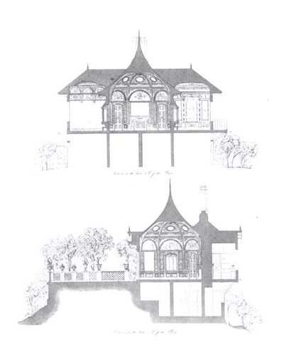 Cross sections of the Summer House of Buckingham Palace, from 