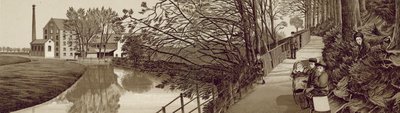 Croydon: Bridle Path to Beddington by the River Wandle, Waddon Mills by English School