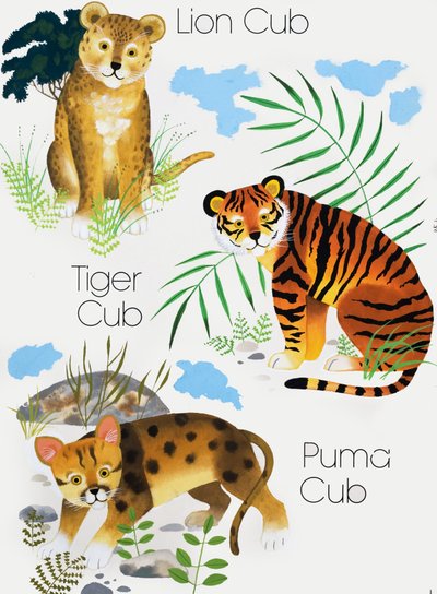 Cubs of Big Cats by English School