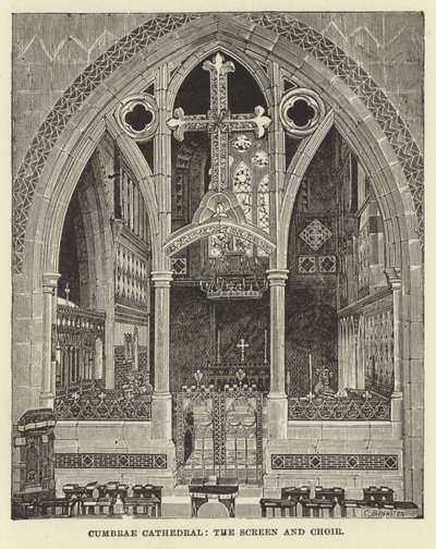 Cumbrae Cathedral, the Screen and Choir by English School