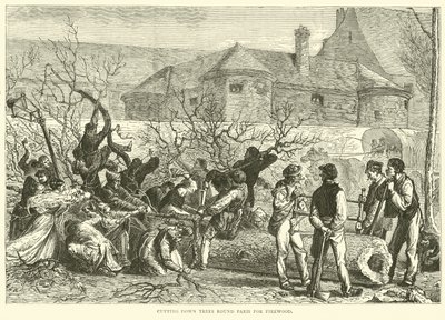 Cutting Down Trees Round Paris for Firewood, October 1870 by English School