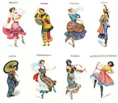 Dancers of the World, cigarette cards, 1915 by English School