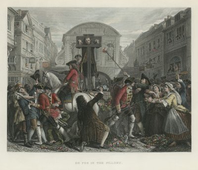 Daniel Defoe in the Pillory by English School