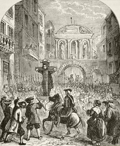 Daniel Defoe in the Pillory at the Temple Bar, from 
