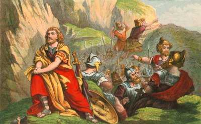 David Living in the Cave by English School