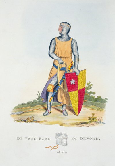 De Vere, Earl of Oxford, 1280, from Ancient Armour by Samuel Rush Meyrick, 1824 by English School