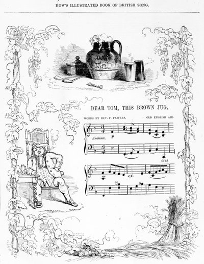 Dear Tom, This Brown Jug that Now Foams with Mild Ale..., Song Sheet from How