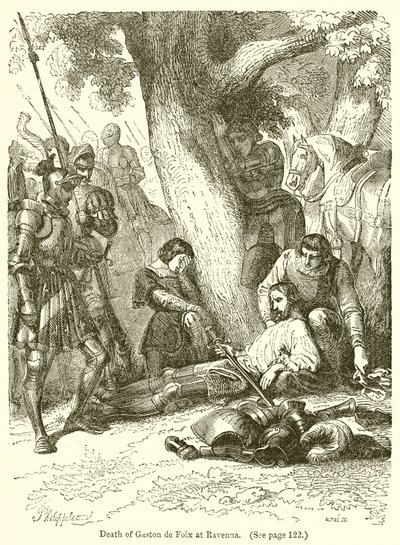 Death of Gaston de Foix at Ravenna by English School
