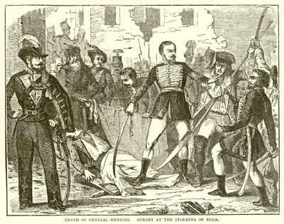 Death of General Henschi. Gorgey at the Storming of Buda by English School