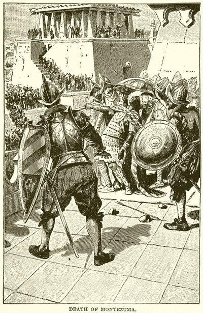 Death of Montezuma by English School
