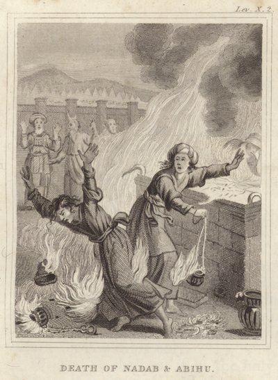 Death of Nadab and Abihu by English School
