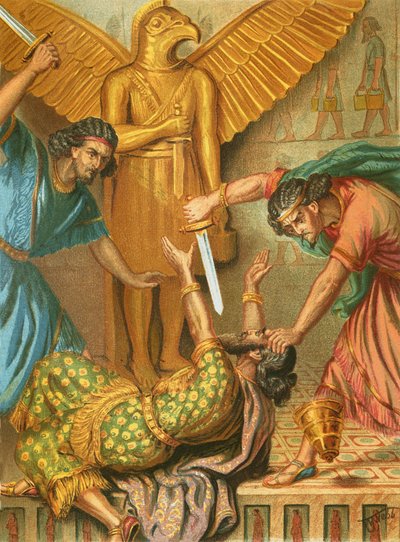 Death of Sennacherib by English School