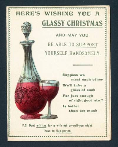 Decanter and Glass of Red Wine by English School