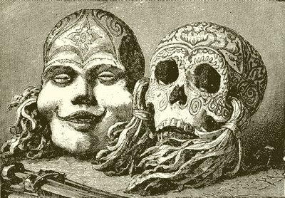 Decorated Dyak Skulls by English School