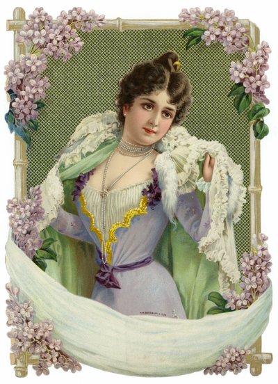 Decoration Featuring a Portrait of a Woman by English School