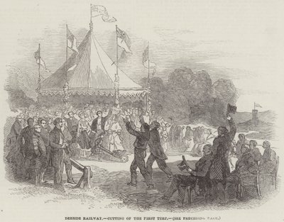 Deeside Railway, Cutting of the First Turf by English School