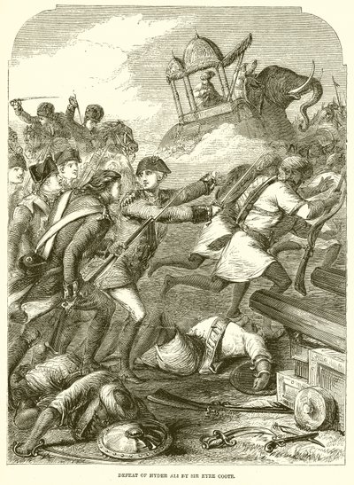 Defeat of Hyder Ali by Sir Eyre Coote by English School