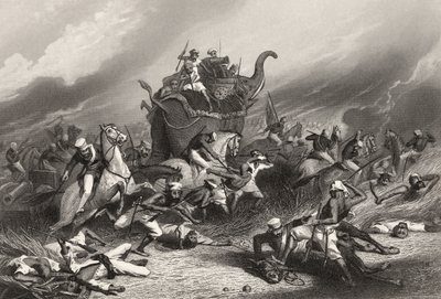 Defeat of the Peishwas army before Jhansi by General Rose on 1st April 1858, from 