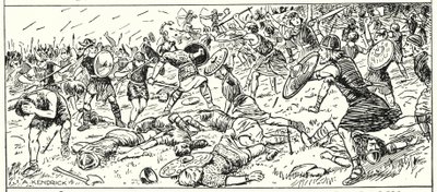 Defeat of the West Saxons at Mount Budon, Somerset, AD 500 by English School