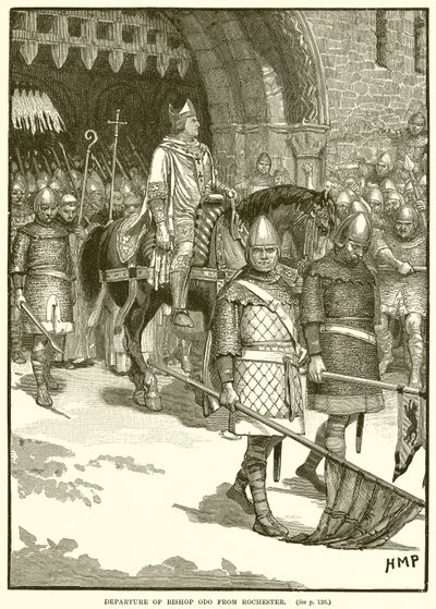 Departure of Bishop Odo from Rochester by English School