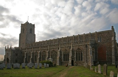 View of the church from the south by English School