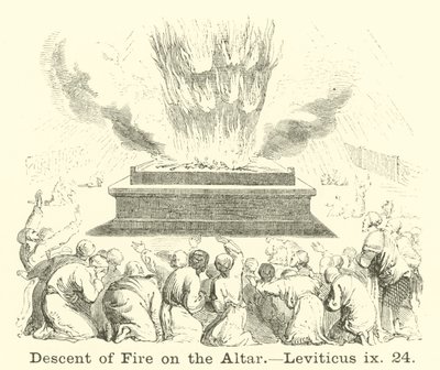 Descent of Fire on the Altar, Leviticus 9:24 by English School
