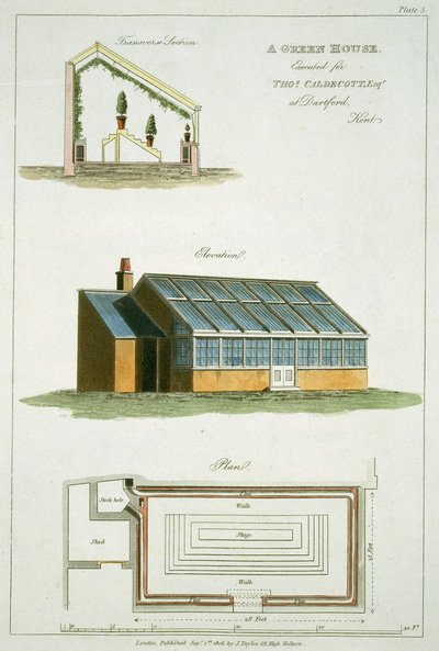 Design for A Green House, executed for Thomas Caldecott at Dartford, Kent, 1806 by English School