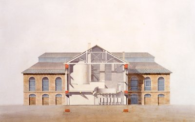 Design for the Stag Brewhouse, original manuscript drawing from the offices of George Saunders, c.1807 by English School