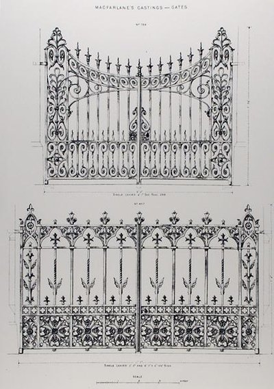 Designs for cast-iron railings, from 