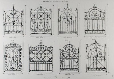 Designs for cast-iron railings, from 