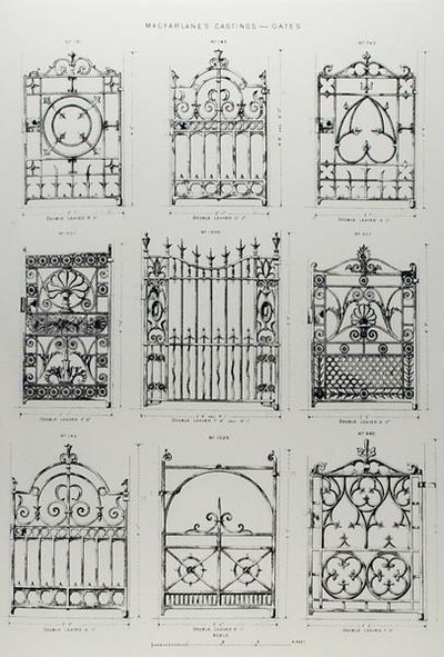 Designs for cast-iron railings, from 