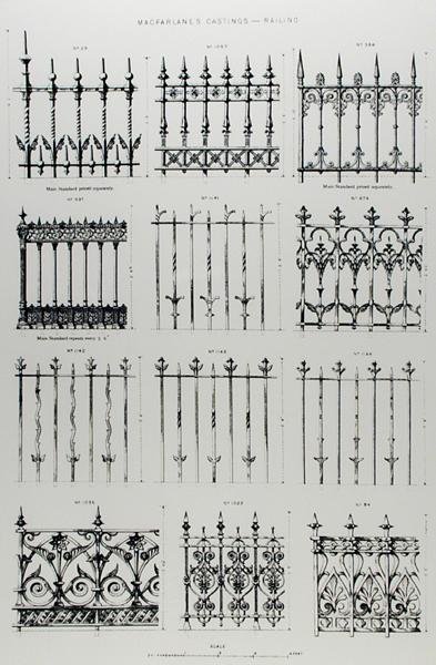 Designs for cast-iron railings, from 
