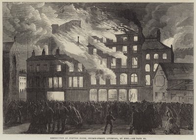 Destruction of Compton House, Church-Street, Liverpool, by Fire by English School