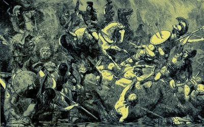 Destruction of the Athenian Army in Sicily (illustration from The Illustrated History of the World, published c.1880) by English School