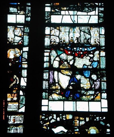 Detail from one of the windows, mid-15th century by English School