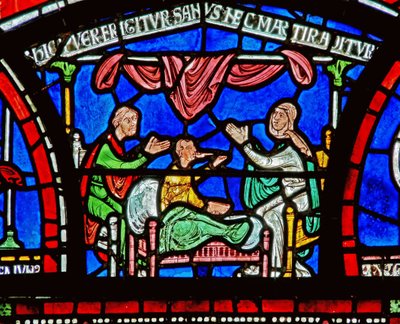 Detail from the Miracle Window depicting Jordan Fitzeisulf