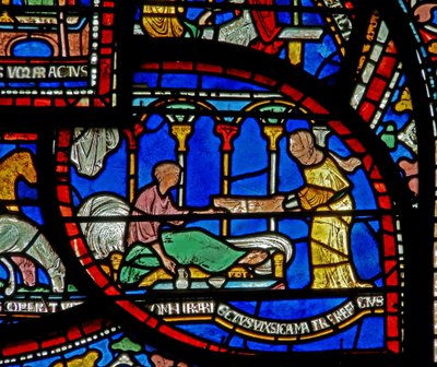 Detail from the Miracle Window depicting Richard Sunieve