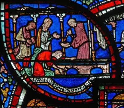 Detail from the Miracle Window depicting Richard Sunieve