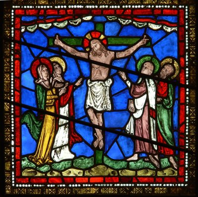 East window of the Trinity Chapel depicting the Crucifixion (detail) by English School