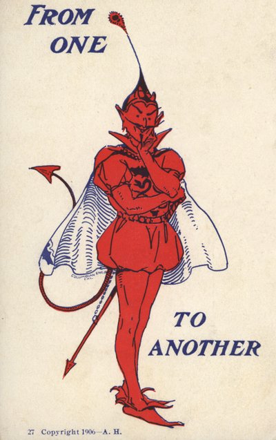 Devil in tudor dress by English School