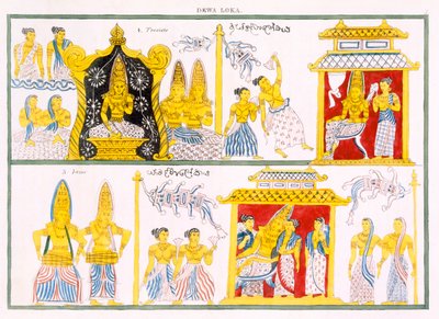 Dewa Loka, from The History and Doctrine of Buddhism by Edward Upham, 1829 by English School